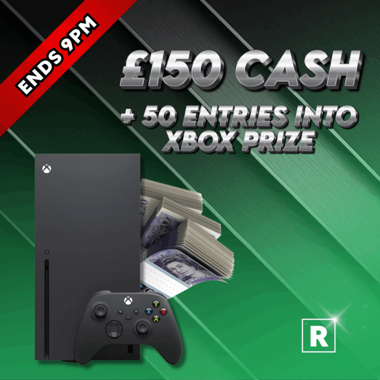 £150 Cash + 50 TICKETS - 12 Hour Flash MINI DRAW - Auto Draw
